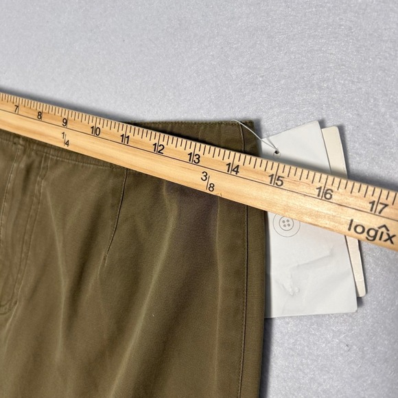 NWT Liz Claiborne Cottage Embroidered A-Line Cotton Skirt Midi Women 8 Olive - Picture 6 of 11